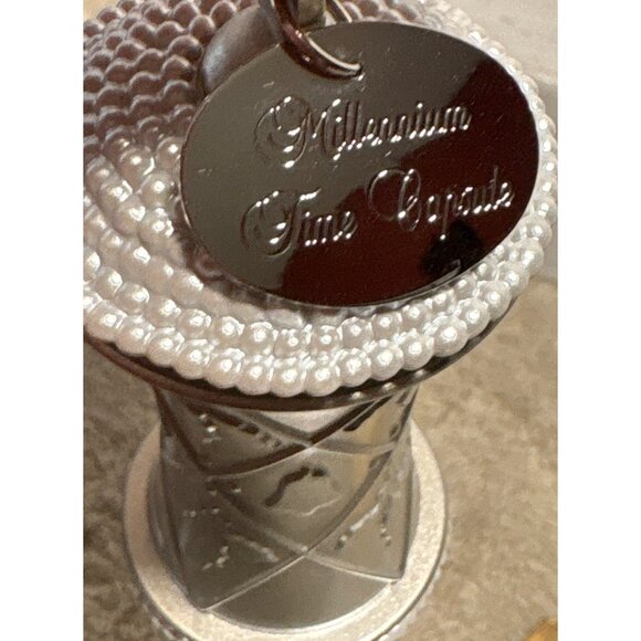 Hallmark Keepsake Millennium Time Capsule Ornament 2000 Silver Red Tassel - Picture 2 of 7